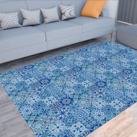 Karpet PVC Pola Geometris untuk Area Rumah Tangga